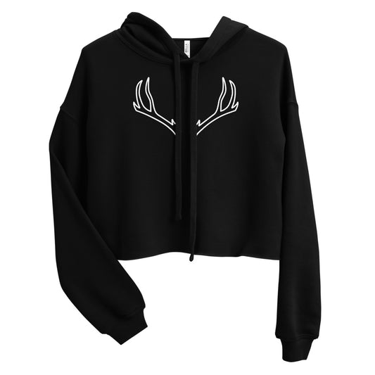 6-point Antler Outline Crop Hoodie