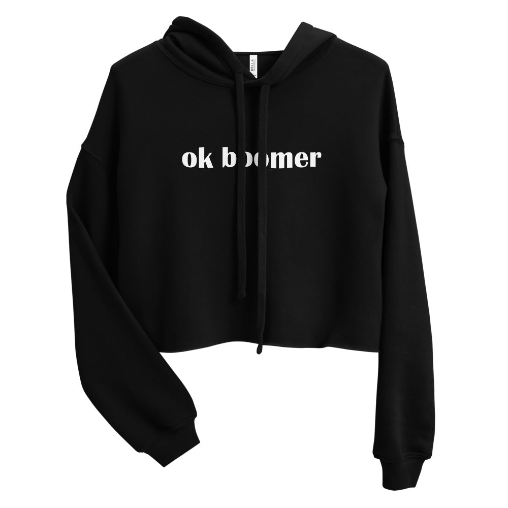 ok boomer Crop Hoodie
