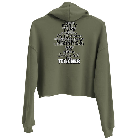 I'm A Teacher Crop Hoodie (back)