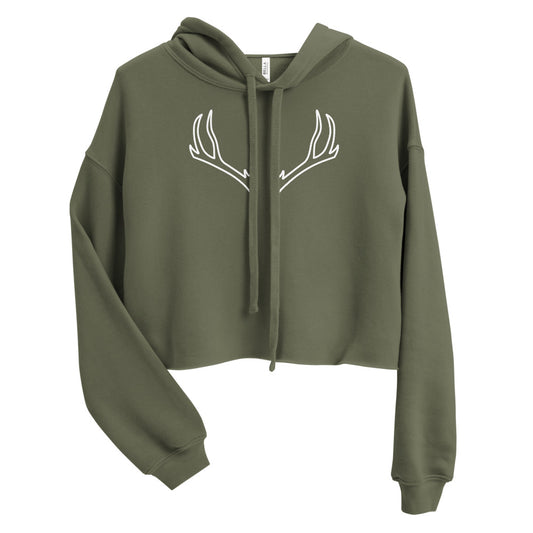 6-point Antler Outline Crop Hoodie