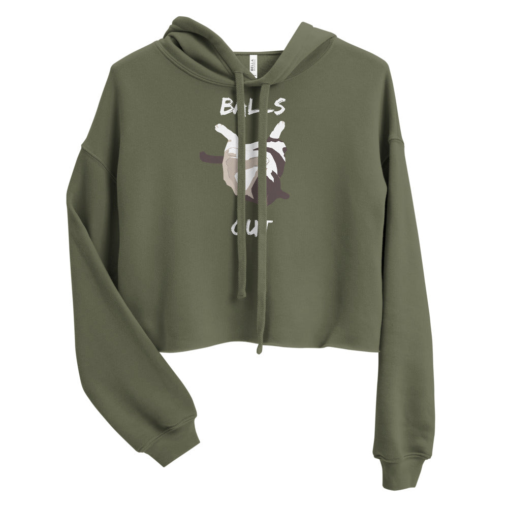 Balls Out Cat Crop Hoodie