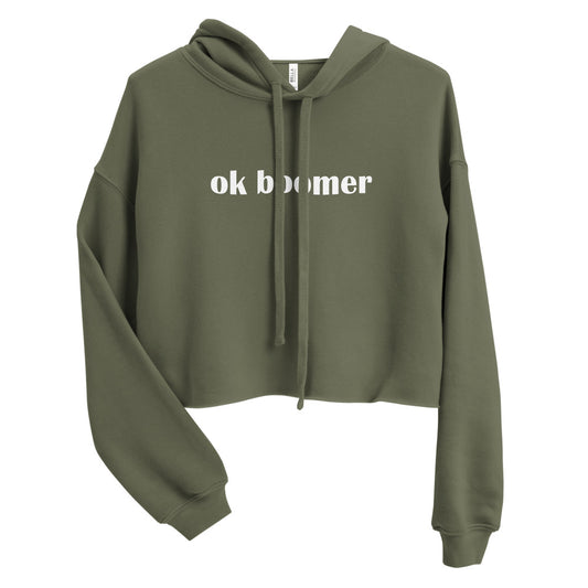 ok boomer Crop Hoodie