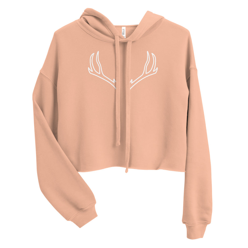 6-point Antler Outline Crop Hoodie