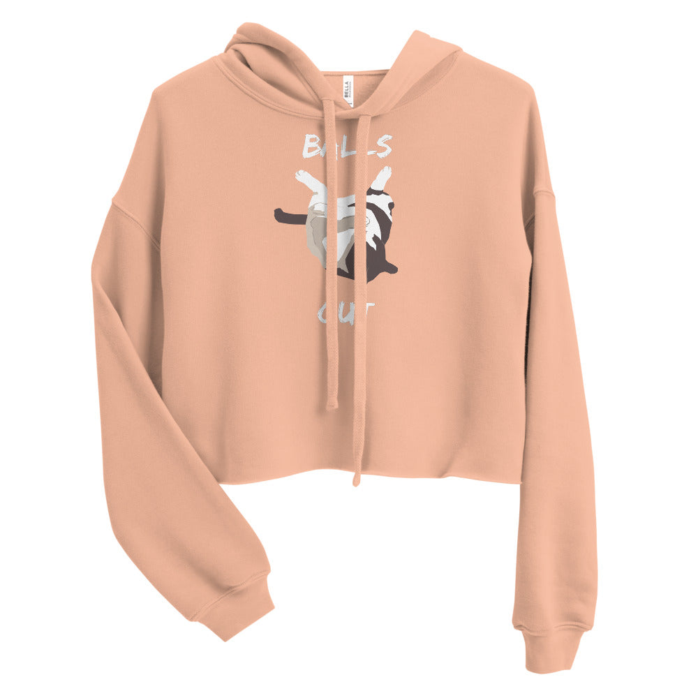 Balls Out Cat Crop Hoodie