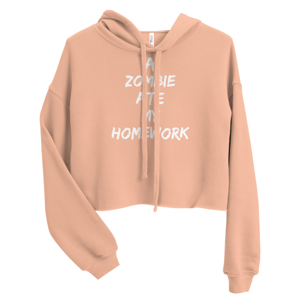 A Zombie Ate My Homework Crop Hoodie