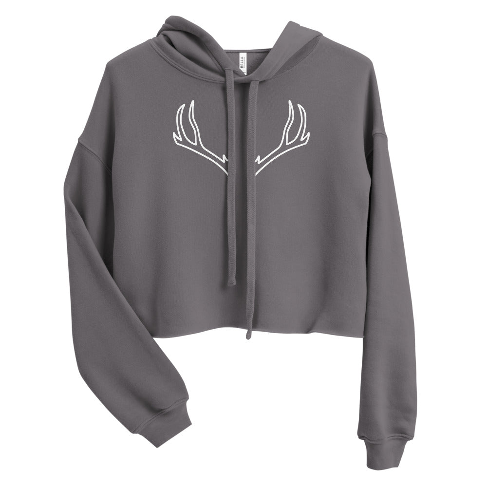 6-point Antler Outline Crop Hoodie