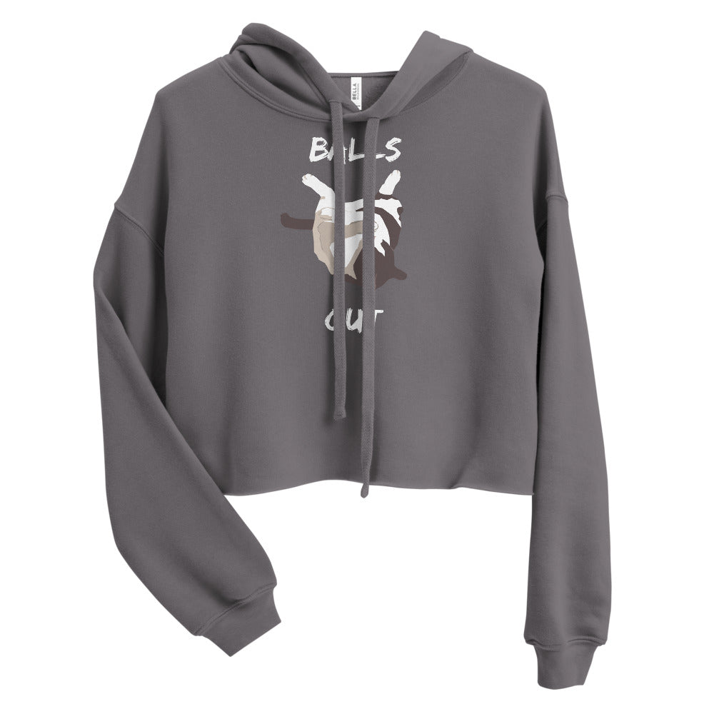 Balls Out Cat Crop Hoodie