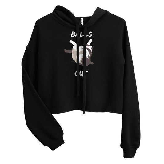 Balls Out Cat Crop Hoodie